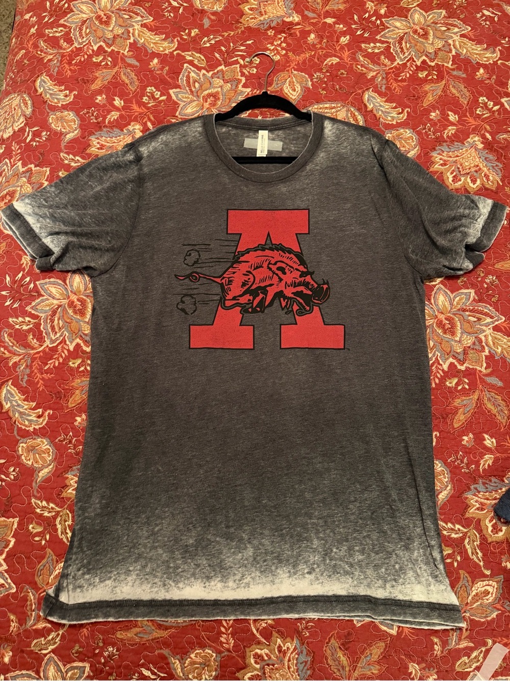 Woman’s Charcoal Graphic T-Shirt with Red Lettering